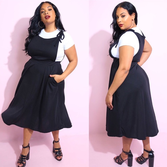 dungaree skater skirt